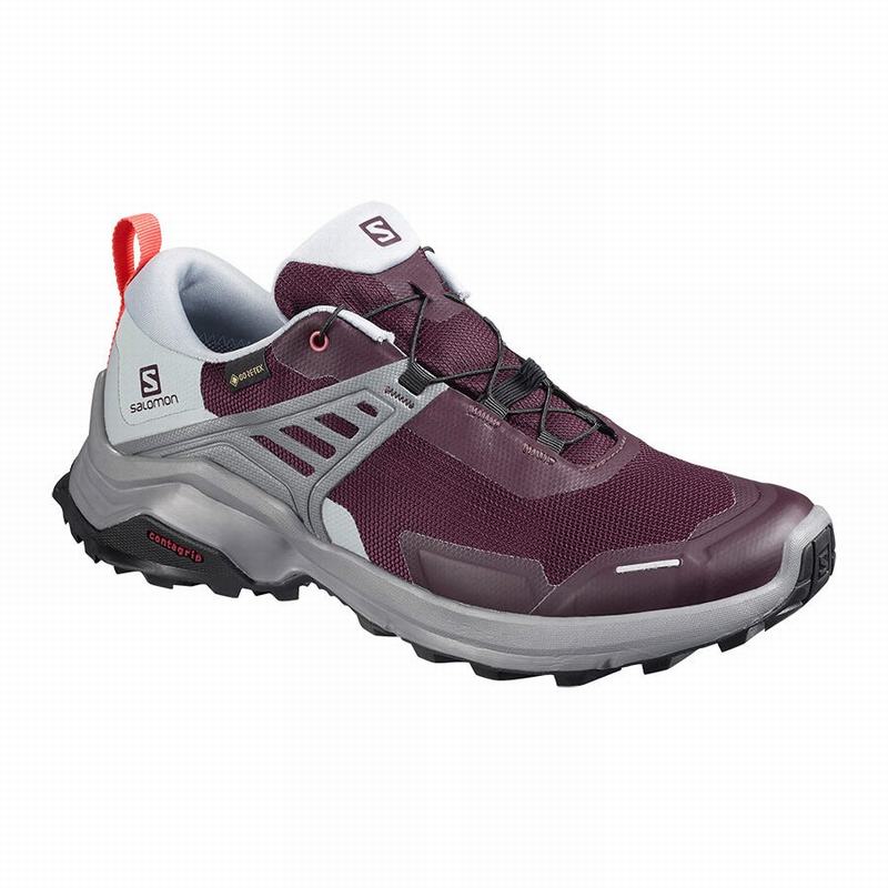 Salomon Israel X RAISE GORE-TEX - Womens Hiking Shoes - Burgundy (COEQ-48791)